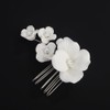 BERYUAN White Flowers Hair Comb Small Flowers Wedding Hair Side