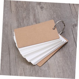 COHEALI Pages Kraft Paper Study Cards with Binder Ring for Note Taking DIY Bookmarks and Greeting Cards White for School and Office Use