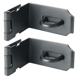 Sayayo Door Hasp Latch Lock 5 Inch Right Angle Padlock Clasp Hasp Lock, Safety Pocket Door Lock Bifold Door Latch Lock, Stainless Steel Matte Black, 2 PCS, CMS9KB-5-2P