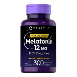 Melatonina 300 Tabletas Sabor Berry 12mg Maxima Potencia Sabor Bayas