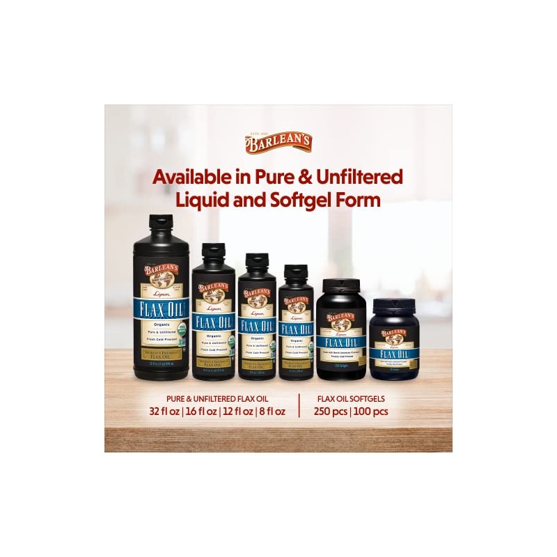 Barlean's Organic Oil Lignan Flax Oil 8 oz