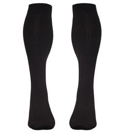 Scottish Highland Kilt Hose for Men, Ribbed Socks for USA Shoe Sizes, Wool Blend (Black Bubble, Large)