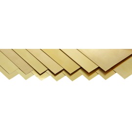 260 Brass Sheet, Unpolished (Mill) Finish, Half Hard Temper, 0.001-0.015" Thickness, 6" Width, 12" Length (Pack of 15)