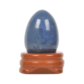 Justinstones Blue Aventurine Natural Gemstone Quartz 30mm Egg Shaped Crystal Healing Chakra Energy Balancing Meditation Home Office Decor Stone with Stone Stand