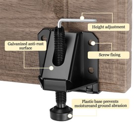 JXYT Heavy Duty Leg Leveler, Leveling Feet, Adjustable Furniture Leveler Legs, with Screws, Lock Nuts and Wrench, for Table, Cabinets, Workbench and Shelving (4 Pack Black)