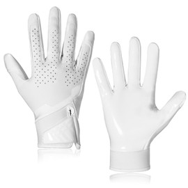 RIGWARL Football Gloves Men, Sticky White Football Gloves for Adult & Youth, Tacky Grip Wide Receiver Gloves with Super Breathable for Best Game Experience