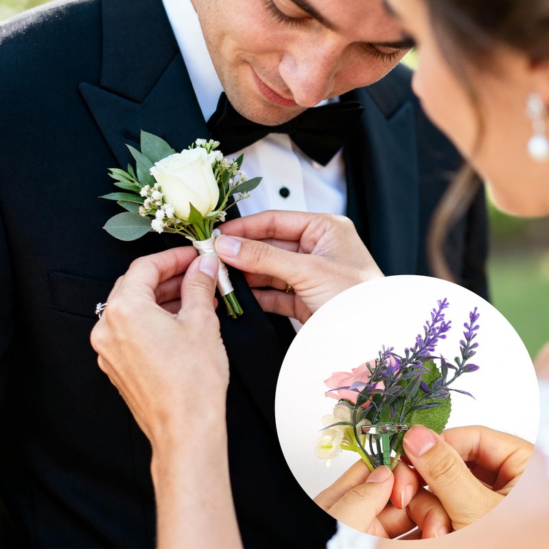 12pcs Boutonniere Pins for Men, T-Shaped Corsage Pins