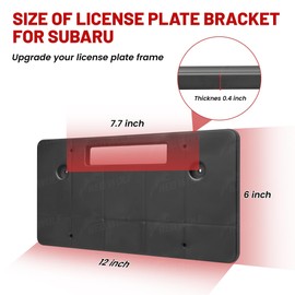RED WOLF License Plate Bracket for 2016-2023 Subaru WRX Forester Crosstrek Impreza Front Bumper Round Holes No Drilling Required Mount License Plate Tag Holder w/Screws Anchor