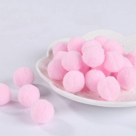 100Pcs Pom-Poms Ball Fluffy Assorted Pom Poms Balls for DIY Creative Crafts Decorations (3cm-Pink)