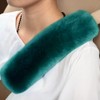 OGLAND Genuine Sheepskin Plush Fuzzy Car Seat Belt Should Pad,
