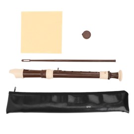 8 Hole Recorder Detachable Soprano Recorder Musical Instrument with Cleaning Rod for Beginners Kids Adults Brown