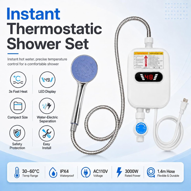 NOLITOY Electric Tankless Water Heater : Anti Scald Instant Hot