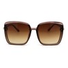 SA106 Womens Designer Fashion Rectangular Half Rim Sunglasses All Brown