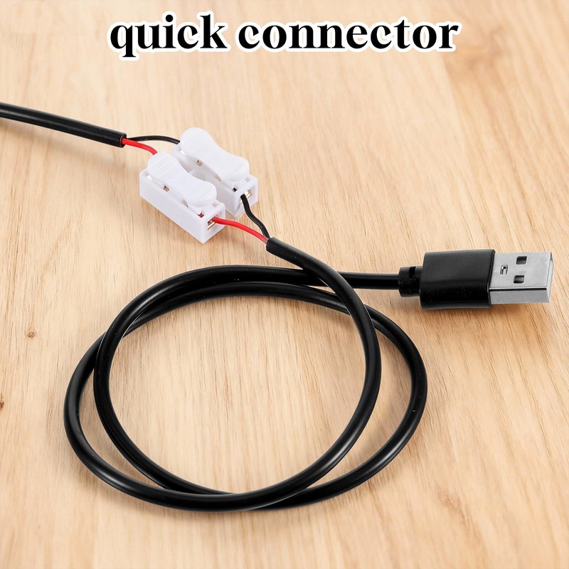 8 Pcs 1FT 22AWG USB 2.0 Male 2Pin Pigtail Cable,