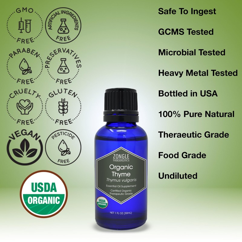 Organic, Thyme Essential Oil, Food Grade – 100% Pure, Thyme