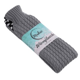 Makai Premium Hot Water Bottle Extra Long Hose with Knitted Cover for Stomach Feet Back Neck for Relaxing 2 Litre Heat Cushion Cuddly German Brand with Free Replacement Cover
