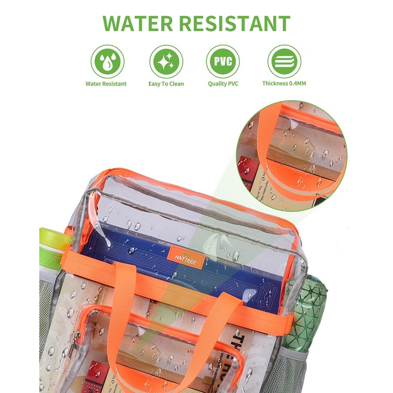 MAY TREE Clear Bag for Stadium Events 12×6×12 Clear Tote