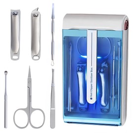 Nail Clipper Set 6Pcs Manicure Pedicure Kit Stainless Steel Nail Grooming Tools Fingernail and Toenail Clipper Cutters with Blue Light Case Gifts for Men and Woman Suitable for Home,Salon,Travel
