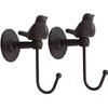 YukaBa 520013 Songbird Wall Hook, Brownish Black (Brownish Black-2Pack Bird)