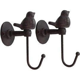 YukaBa 520013 Songbird Wall Hook, Brownish Black (Brownish Black-2Pack Bird)