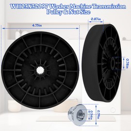 WH03X32097 Washer Washing Machine Transmission Pulley & Nut Replacement for GE Hotpoint Kenmore Washing Machine -Washer Gear Case Pulley WH49X25379, WH03X28859, AP6996076, PS16226205