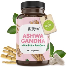 Ashwagandha Capsules High Dose (Pack of 180) with Ashwagandha High Dose, Vitamin B12, B1 and Folic Acid I Alternative to Ashwagandha ksm-66 and Ashwagandha Powder