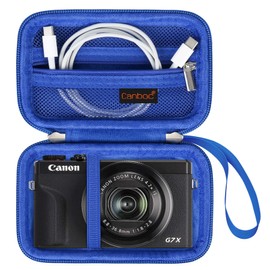 Canboc Camera Case for Canon PowerShot G7 X Mark II/ G7X Mark III Digital 4K Vlogging Camera, Point and Shoot 4K Video Camera Bag, Zipper Mesh Pocket fits USB Cable, Batteries, Blue
