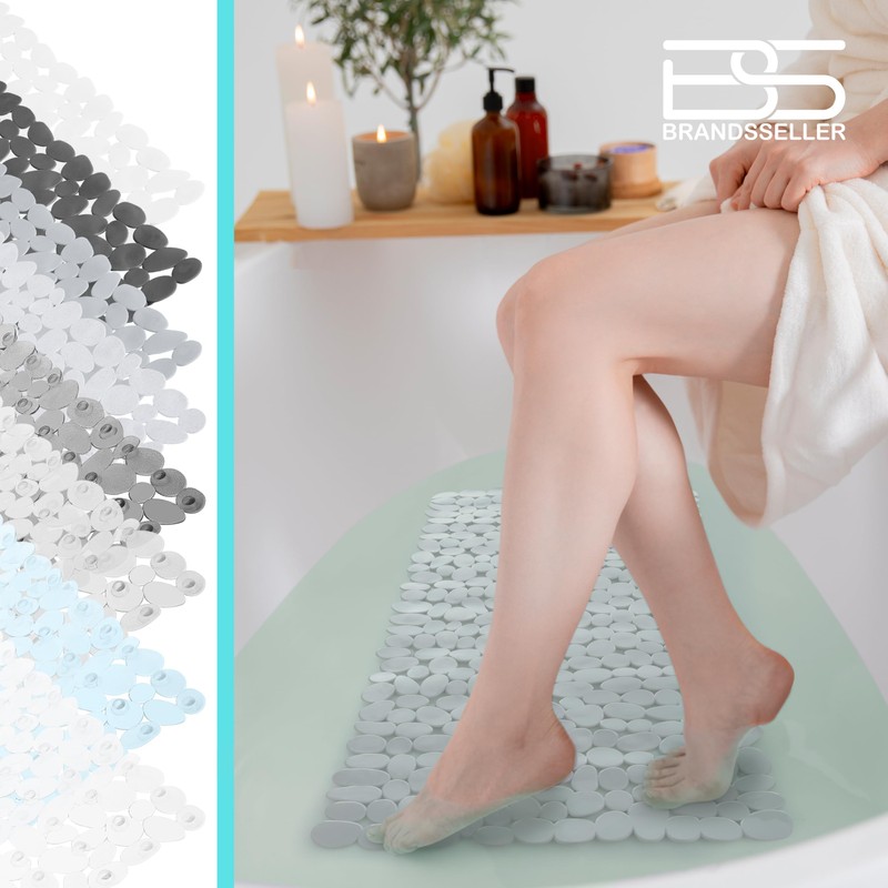 Stone-look shower mat / bath mat, 53 x 53 cm
