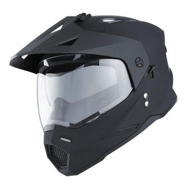 1Storm Dual Sport Motorcycle Motocross Off Road Full Face Helmet Dual Visor Matt Black, Size Medium