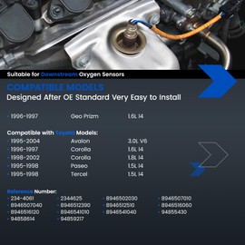 SYKRSS Oxygen O2 Sensor 234-4061 Compatible with Toyota Avalon,Corolla,Paseo,Tercel 1996 1997 1998 1999, 8946502030 8946512390 Downstream Replacement Oxygen Sensor Compatible with Geo Prizm, 1PCS