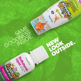 NaturesPlus Animal Parade Children's Liquid Multivitamin - Tropical Berry Flavor - 8 fl oz - Whole Food Supplement - Vegetarian, Gluten Free - 16 Servings