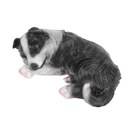 TYCIONG Resin Puppy Statues Waterproof Puppy Sculptures Border Collie Dog Statue Outdoor Garden Ornament