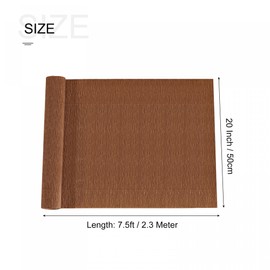 TOP-VIGOR Crepe Paper Roll, 7.5ft Length 20 Inch Width Colorful Craft Streamers for Birthday, Wedding, Party Decorations, Craft & Packing Decorative Sketch and Cutting Paper, Coffee Color