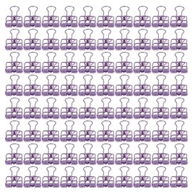 80 Pcs Binder Clips 19mm Powerful Clamping Force Durable Metal Multicolor Paper Binder Clips for Home Office School Purple