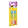 Post-it Tabs, .625 in Solid, Aqua, Lime, Yellow, Red, 10/Color,