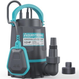 Aquastrong 1/2 HP Utility Pump 3159 GPH Submersible Water Pump with Float Switch, Draining Flooded Basement, Pool, Hot Tub, Pond, Garden Irrigation, 10ft Cord