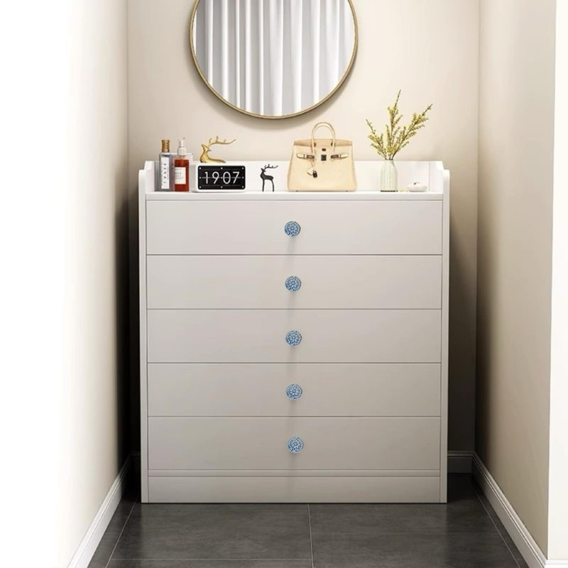 Eledabra 6 Pcs Blue Ceramic Kitchen Cabinet Knobs, Retro Ceramic