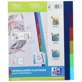 Elba School Life A4XL Rewritable Dividers 6 Tabs Assorted Colours