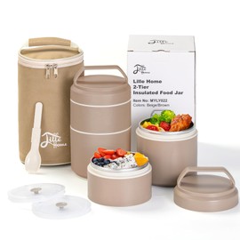 Lille Home 1000ml Insulated Food Jar, Stainless Steel Thermal Lunch Container, Leak-Proof & BPA-Free Thermal Food Flask for Work or Outdoors