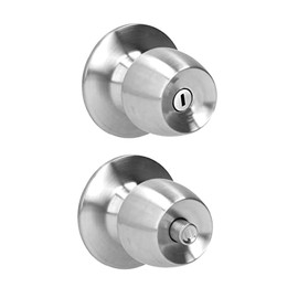 Lock Prolok 36POP Pomo cilíndrico media copa función baño, acero inoxidable, llave estándar, blíster