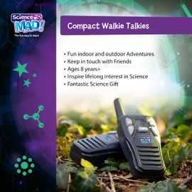 Science Mad Digital Walkie Talkies For Kids - For Fun Indoor and Outdoor Explorations - Features Portable, Lightweight, 3 Channels, 3km Range, Alerts, Night Light, LED Display, 6+ Years