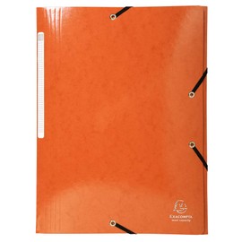 Exacompta Iderama Folder with 3 Flaps and Elastic A4 Maxi Capacity Manila Cardboard 425 g/m2 Orange