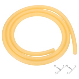 PATIKIL 3.3 Ft(1M) Natural Latex Rubber Tubing, 3/16"(5mm) ID x 5/16"(8mm) OD Sling Shot Rubber Tubing Tube with Hose Clamps for Exercise, Stretching, Laboratory, Home Hose Tube