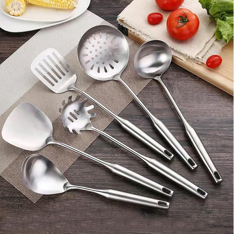 6 Pieces Cooking Utensils Stainless Steel Kitchen Utensils Set,304 Metal,Dishwasher