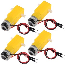 Dorhea 4PCS DC Electric Gear TT Motor DC 3V-6V Prewired Gear Motor Dual Shaft Intelligent Car Chassis for DIY Smart Car Robot Aircraft Toys/Robotic Body/Four-Wheel Drive Toy Car