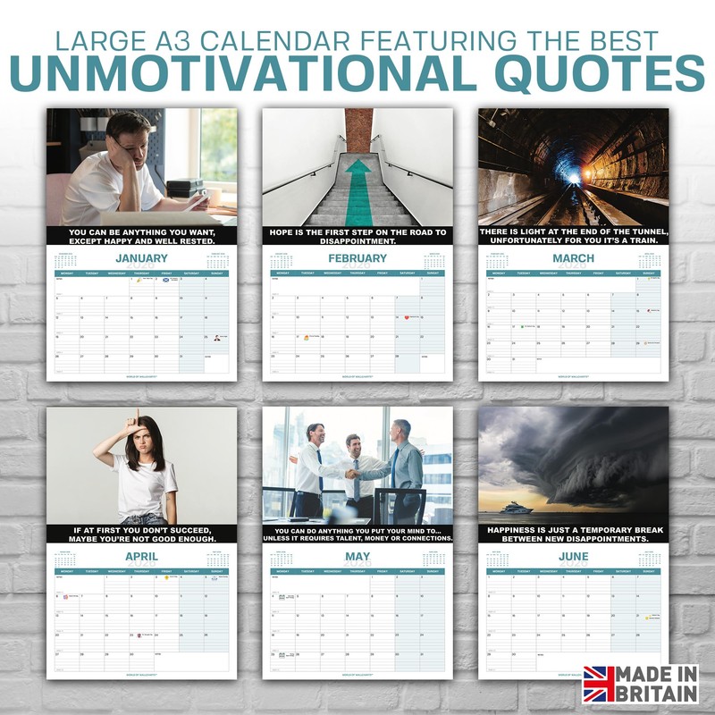 Funny Unmotivational Calendar 2026 – Sarcastic Wall Calendar
