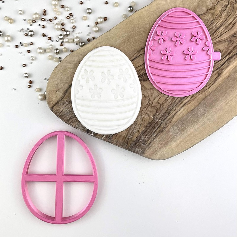 LissieLou Easter Egg Style 2 Cookie Cutter and Stamp Easter