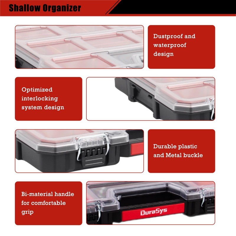 DuraSys Tools Organizer, Small Parts Storage Toolbox, 17.3 * 13.7