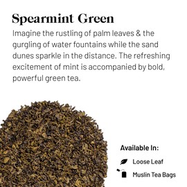 KUSMI TEA, Spearmint Green Tea - Organic Green Tea with Mint, 20 bags (40g)