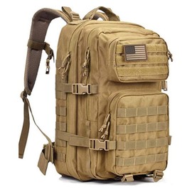 Ciana Large Military Tactical Backpack Bug Out Bag Rucksack for Men Large Capacity Rucksacks Army Outdoor Assault Pack Go Bag for Hunting (Brown)
